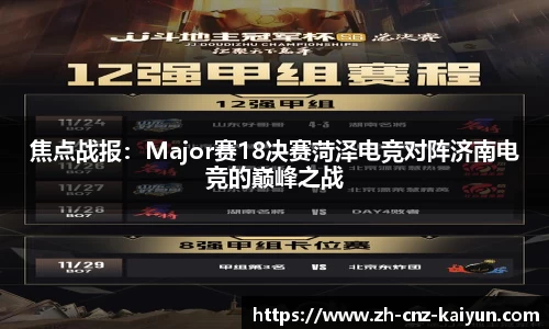 焦点战报:Major赛18决赛菏泽电竞对阵济南电竞的巅峰之战